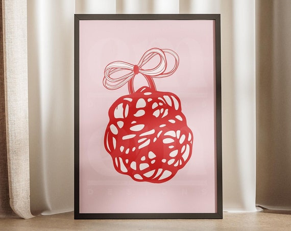 Clean Girl Coquette Core Red Pink Preppy Print Girly Trendy Poster Bath Shower Bathroom Retro Wall Art Bows Cute Sponge Decor