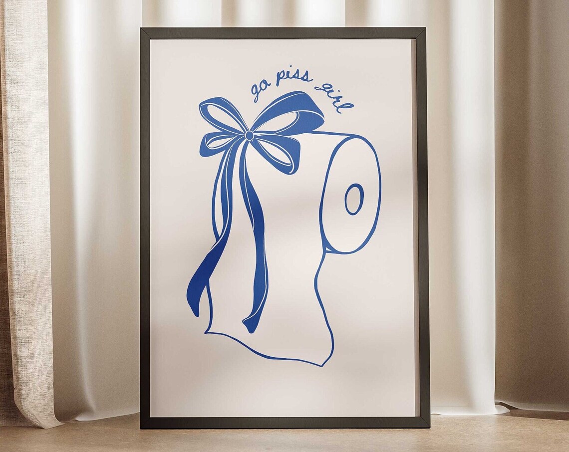 Go Piss Girl Bathroom Retro Wall Art Print