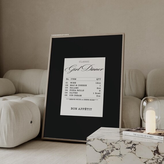 Charcoal Girl Dinner Receipt Poster The New Era Studio