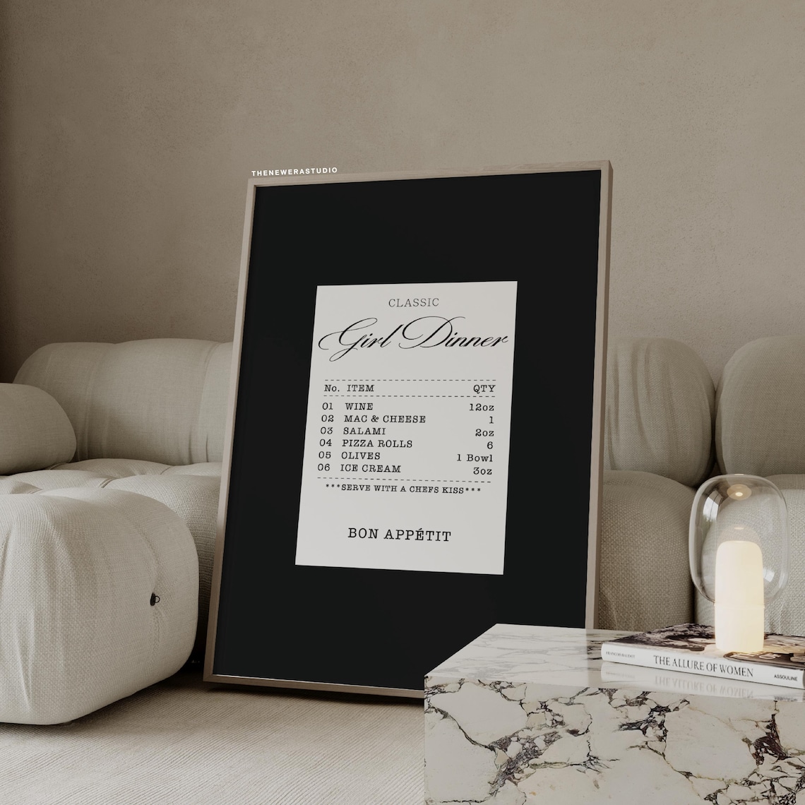 Charcoal Girl Dinner Receipt Poster The New Era Studio