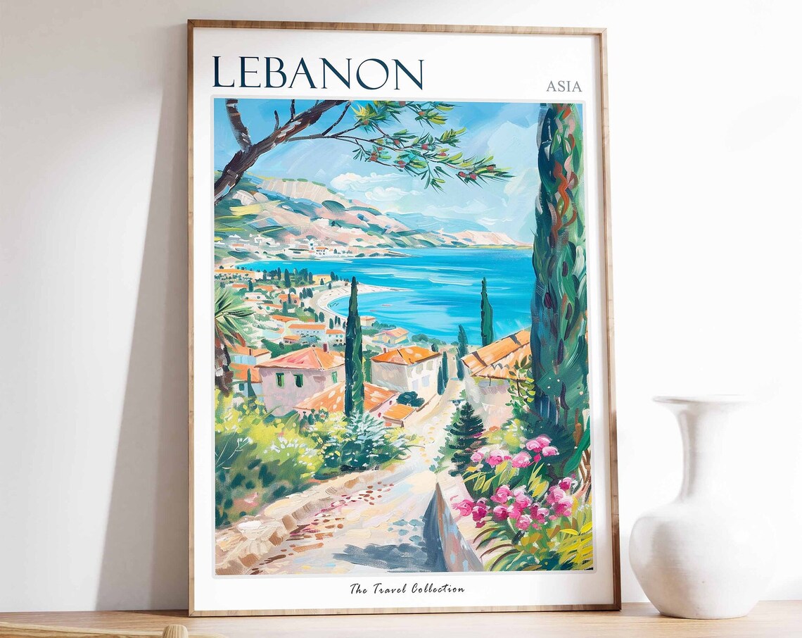 Lebanon Travel Poster, Lebanese Decor Art Print