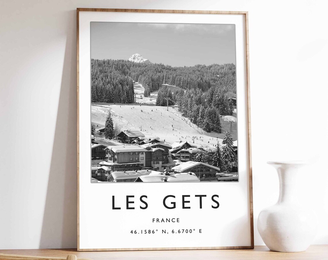 Les Gets Ski Travel Poster, French Alps Art Print