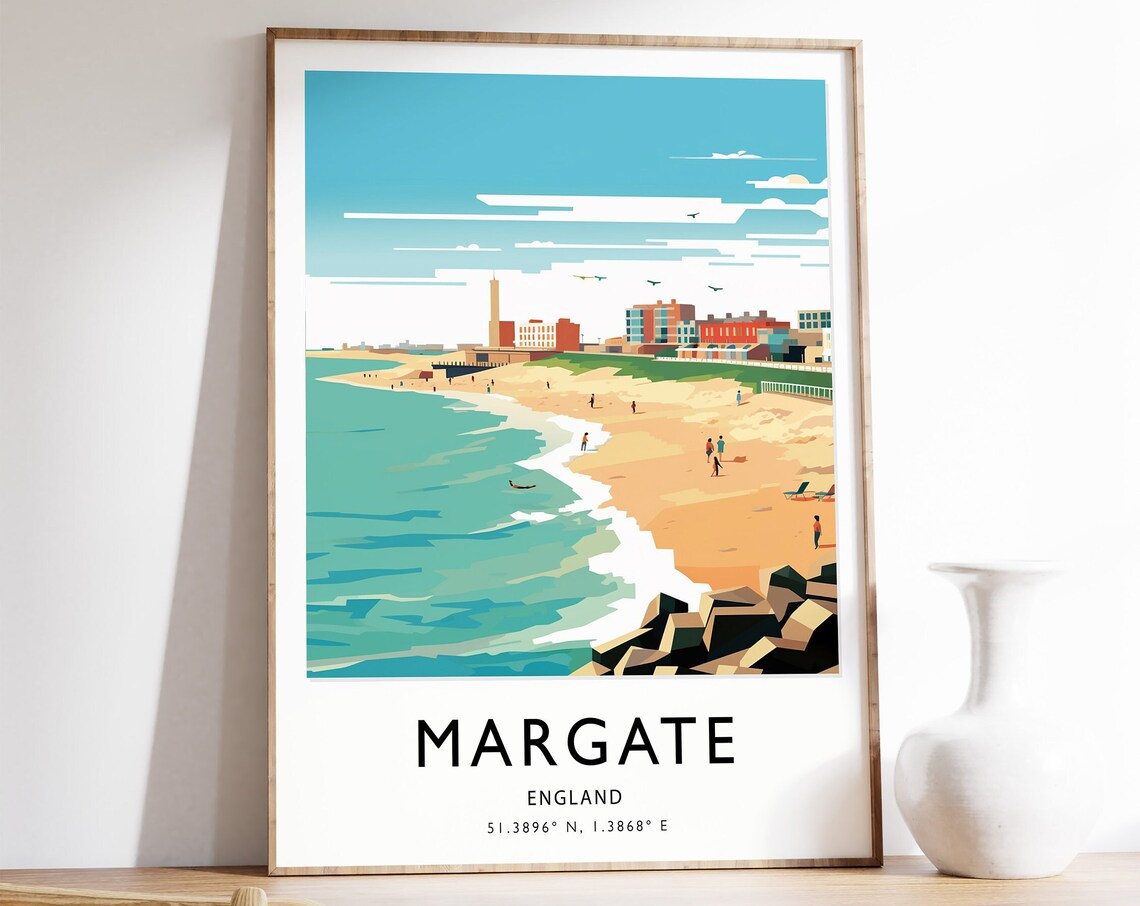 Margate Travel Poster, English Coast Travel Art