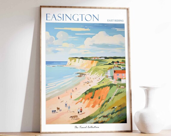 Easington Poster Easington Travel Print East Riding Travel Poster British Decor Tropical Decor Sea Print Easington Gift