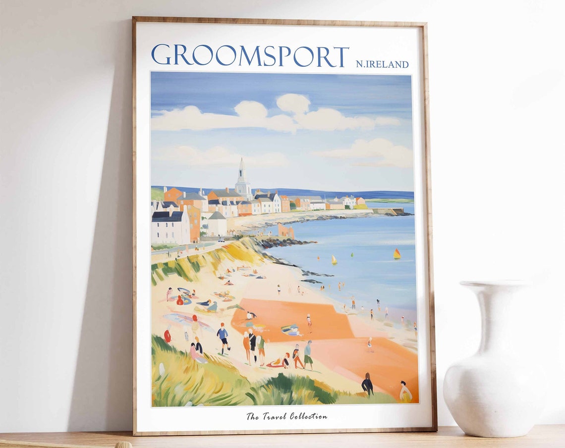 Groomsport Poster Groomsport Travel Print Northern Ireland Travel Poster Irish Decor Tropical Decor Sea Print Groomsport Travel Poster