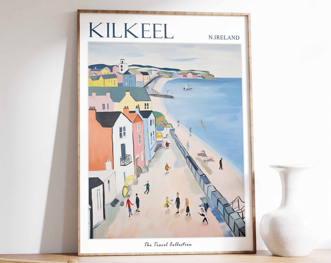 Kilkeel Poster Kilkeel Travel Print Northern Ireland Travel Poster Irish Decor Tropical Decor Kilkeel Gift Kilkeel Travel Poster
