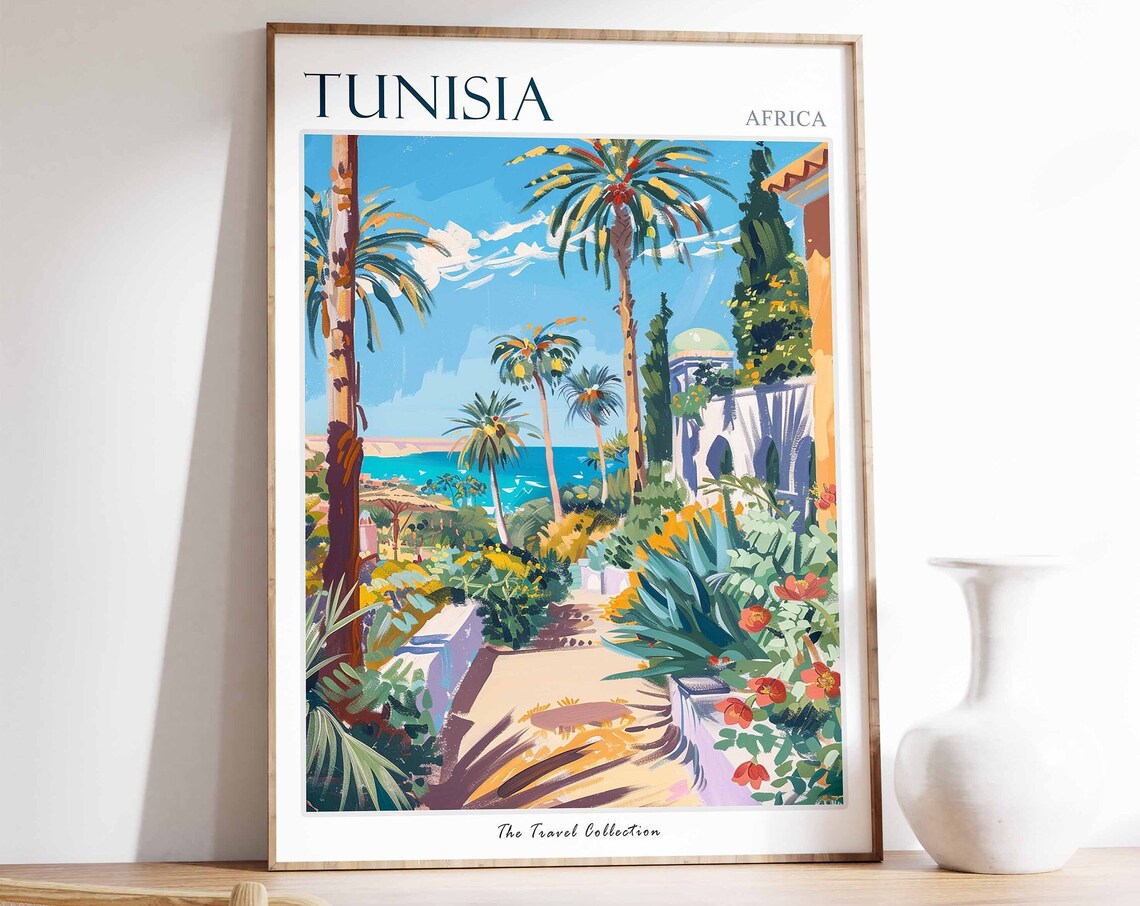 Tunisia Travel Poster, North African Wall Art