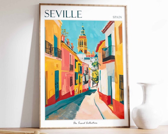 Seville Travel Poster, Spanish City Art Print