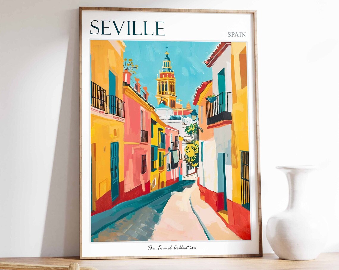 Seville Travel Poster, Spanish City Art Print
