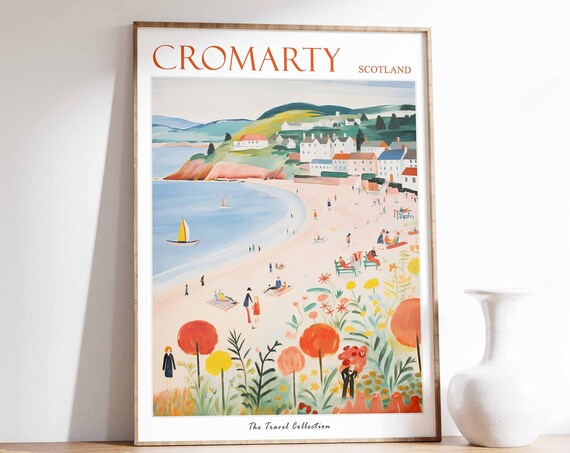 Cromarty Poster Cromarty Travel Print Scotland Travel Poster Scottish Decor Tropical Decor Sea Print Cromarty Gift