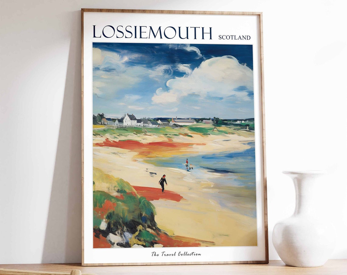 Lossiemouth Poster Lossiemouth Travel Print Scotland Travel Poster Scottish Decor Tropical Decor Sea Print Lossiemouth Travel Poster
