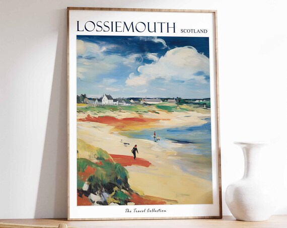 Lossiemouth Poster Lossiemouth Travel Print Scotland Travel Poster Scottish Decor Tropical Decor Sea Print Lossiemouth Travel Poster