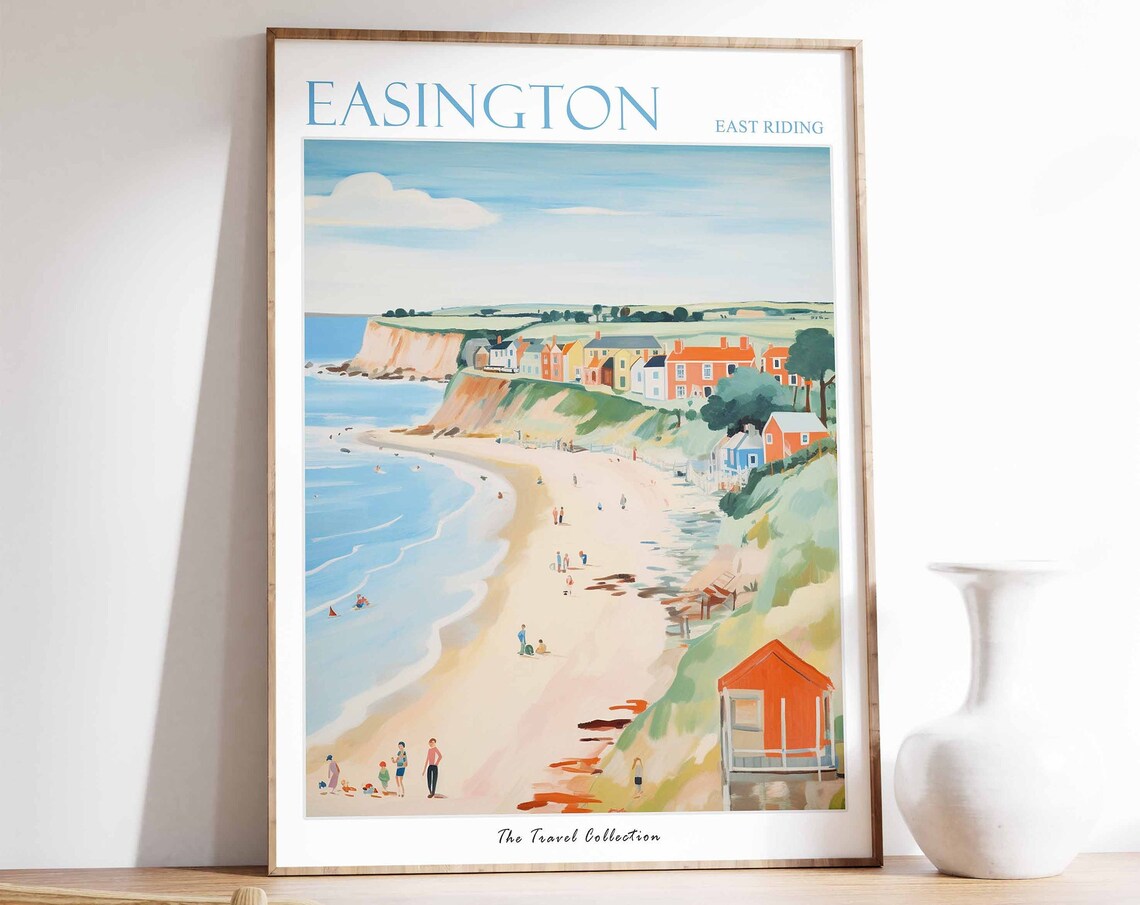 Easington Poster Easington Travel Print East Riding Travel Poster British Decor Tropical Decor Sea Print Easington Gift