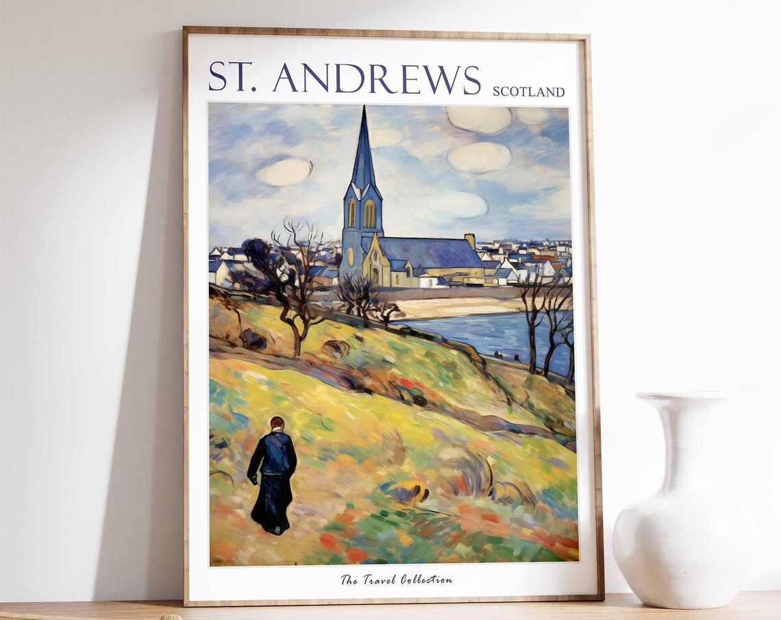 St Andrews Poster St Andrews Travel Print Scotland Travel Poster Scottish Decor Tropical Decor Sea Print St Andrews Travel Poster