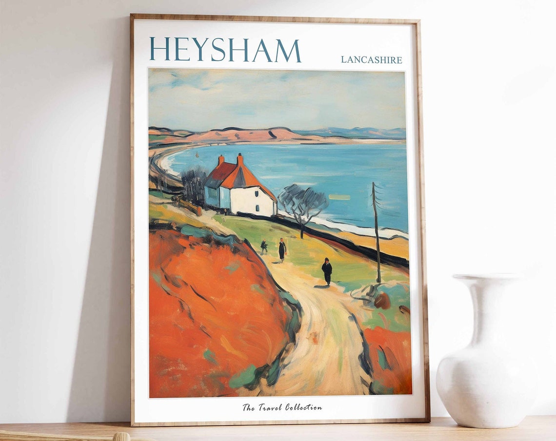 Heysham Lancashire Coastal Cottage Cliff Path Bay View Poster