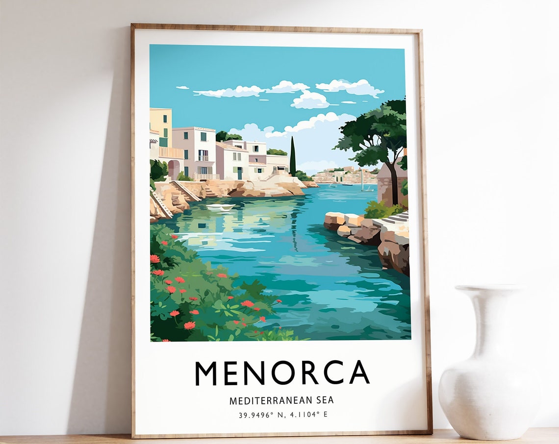 Menorca Travel Print Spain Travel Poster Spanish Travel Print Travel Art Travel Poster Colourful Travel Print Travel Art