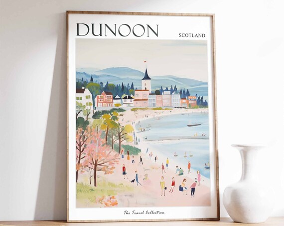 Dunoon Poster Dunoon Travel Print Scotland Travel Poster Scottish Decor Tropical Decor Sea Print Dunoon Gift Dunoon Travel Poster