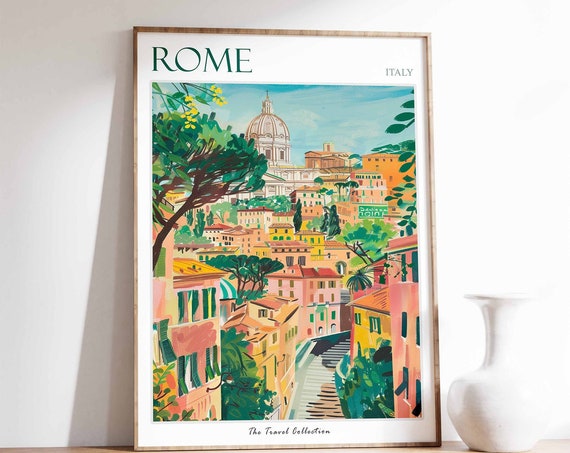 Rome Travel Poster, Italian Decor Art Print