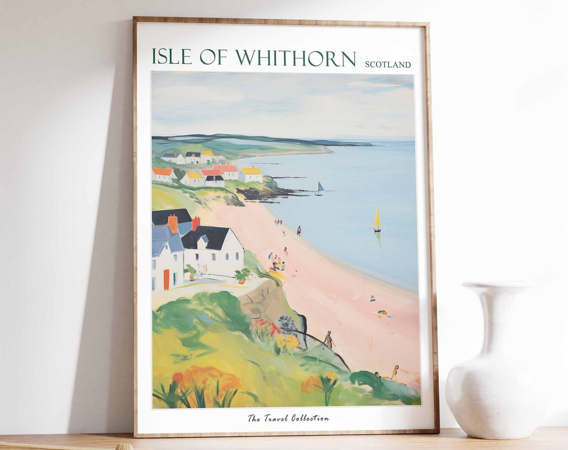 Isle Of Whithorn Poster Isle Of Whithorn Travel Print Scotland Travel Poster Scottish Decor Tropical Decor Isle Of Whithorn Gift