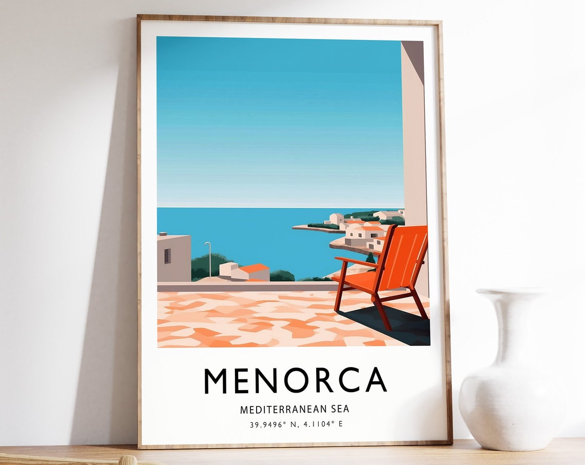 Menorca Travel Print Spain Travel Poster Spanish Travel Print Travel Art Travel Poster Colourful Travel Print Travel Art