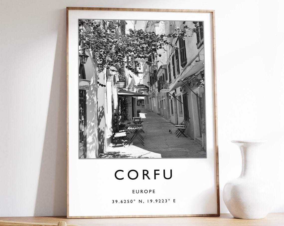 Corfu Travel Print Corfu Travel Poster Greece Travel Gift Greek Islands Travel Art City Art Travel Decor Photographic Print