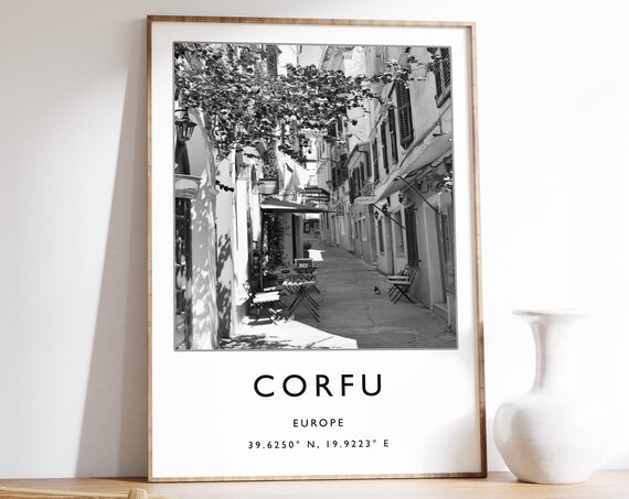 Corfu Travel Print Corfu Travel Poster Greece Travel Gift Greek Islands Travel Art City Art Travel Decor Photographic Print