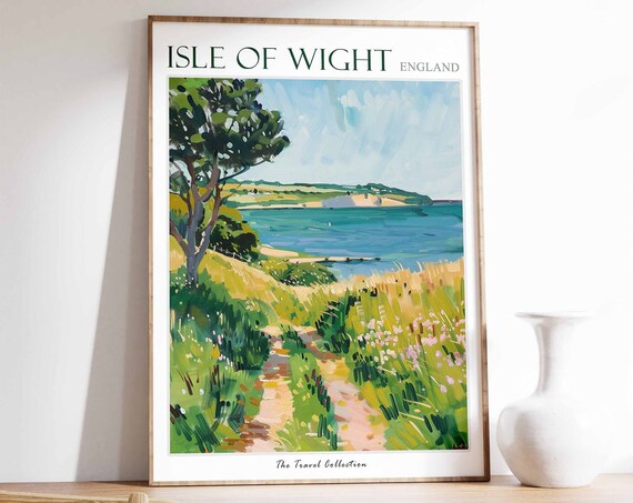 Isle of Wight England Woodland Path to the Coast Scene Poster