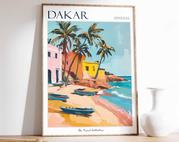 Dakar Poster Dakar Travel Print Senegal Travel Poster African Decor Senegalese Art African Gift Dakar Gift Africa Travel Poster