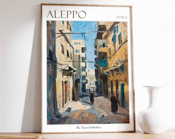Aleppo Travel Poster Aleppo Travel Print Syrian Decor Islamic Travel Poster Syria Art Syrian Gift Aleppo Travel Poster Aleppo Poster