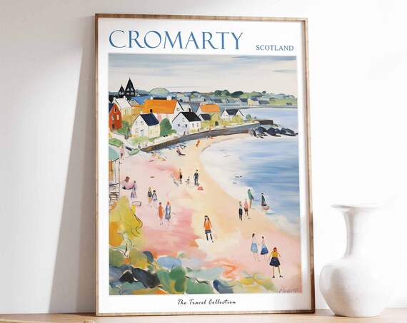 Cromarty Poster Cromarty Travel Print Scotland Travel Poster Scottish Decor Tropical Decor Sea Print Cromarty Gift