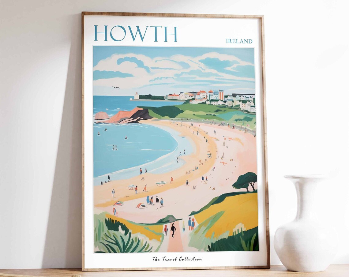 Howth Ireland Sandy Beach Headland Coastal Town Coast Poster