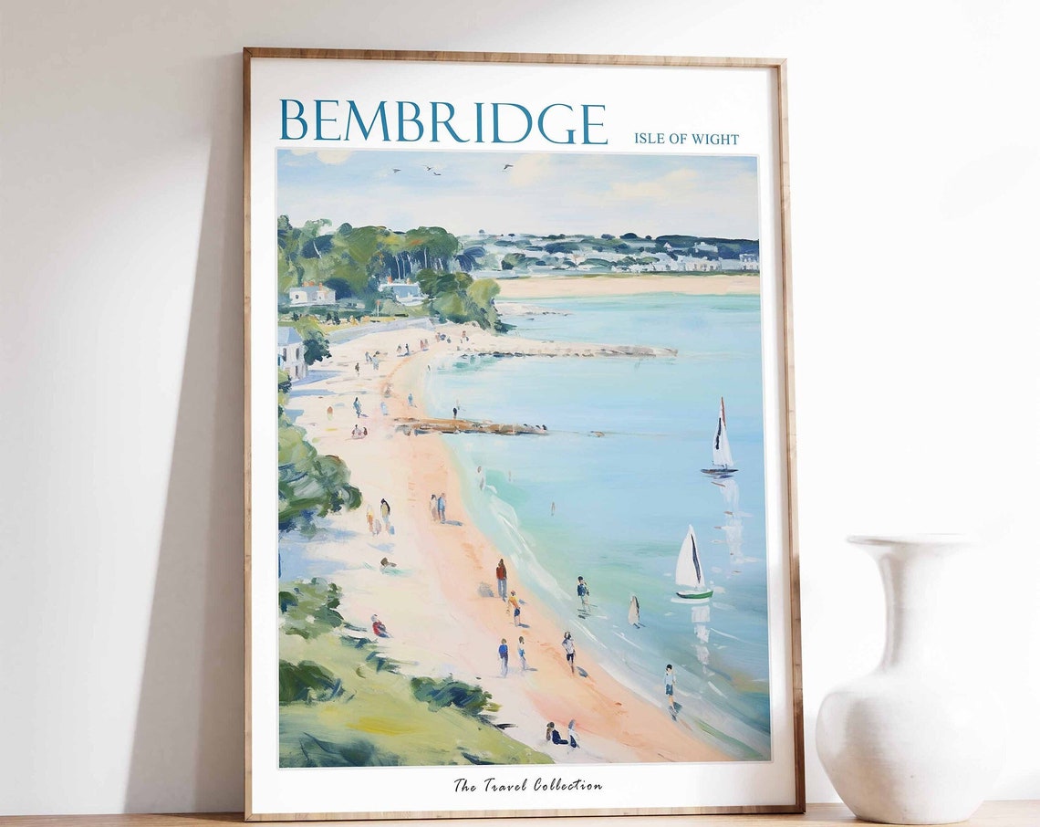 Bembridge Isle Of Wight Sandy Beach Sailing Boats Travel Poster