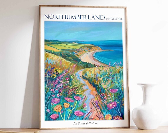 Northumberland Coastal Path Wildflower Meadow England Poster