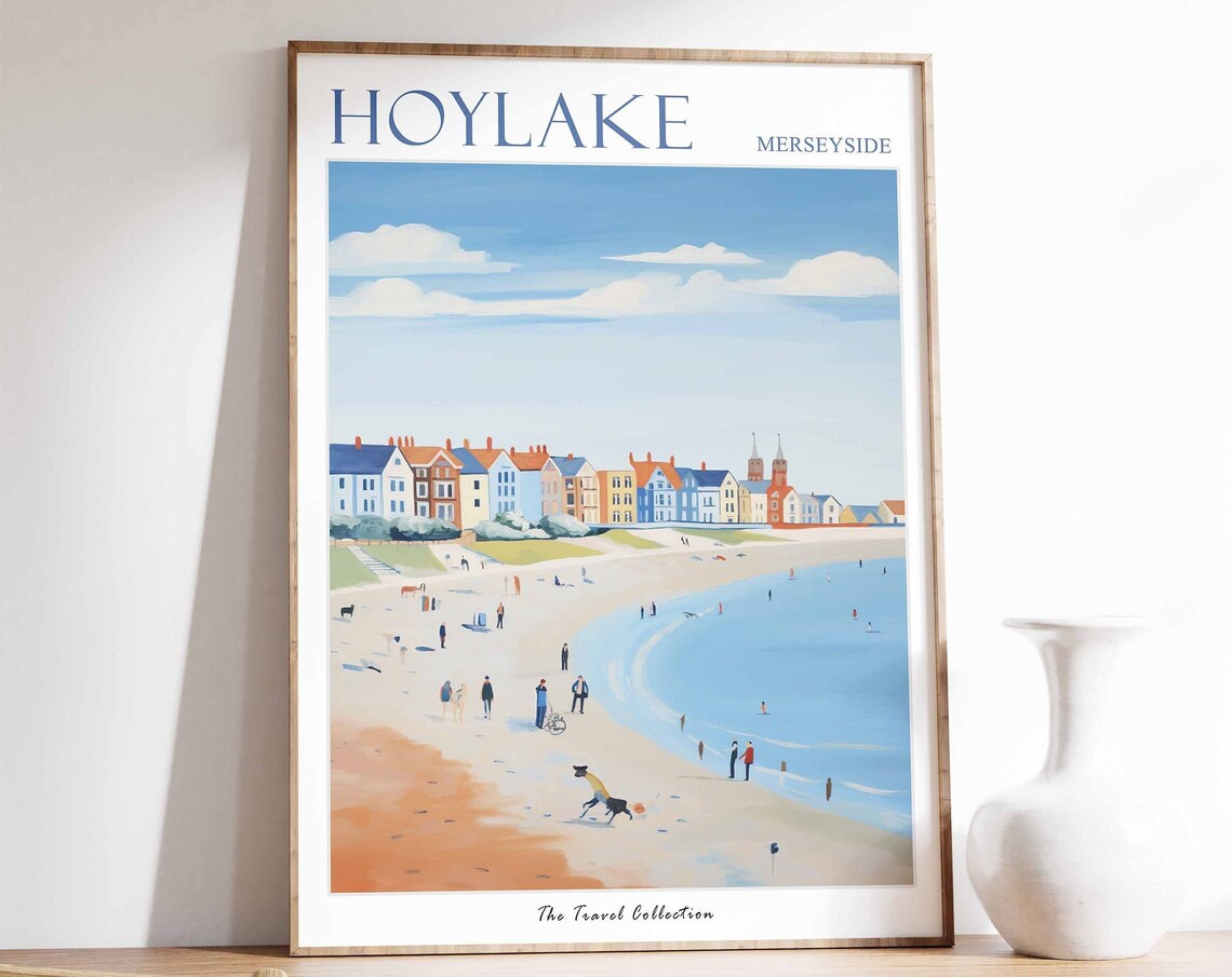 Hoylake Sunny Beach Promenade Merseyside England Travel Poster