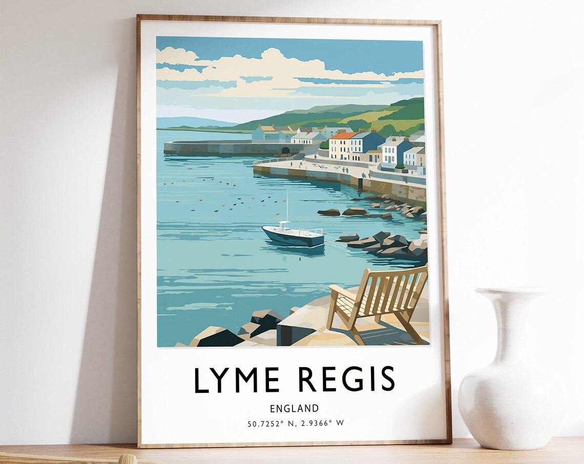 Lyme Regis Travel Poster, Dorset English Coast
