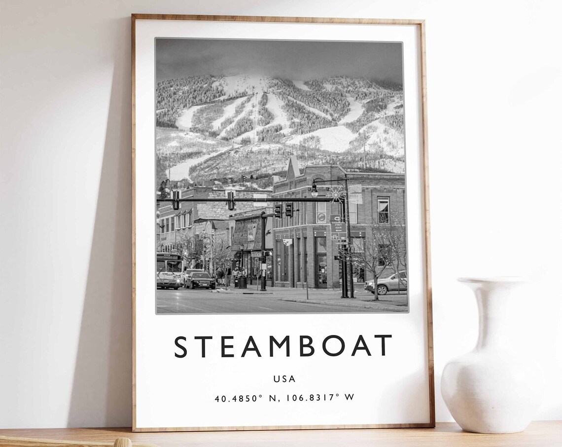 Steamboat Colorado Ski Poster, Skiing Travel Print