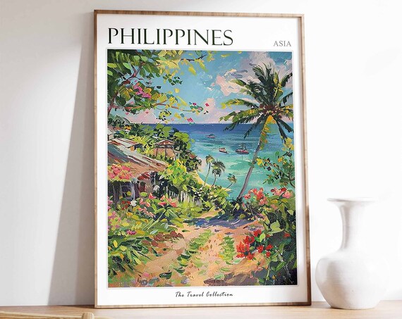 Philippines Poster Philippinestravel Print Filipino Decor Tropical Wall Art Botanical Print Asian Art Philippines Gift Filipino Art
