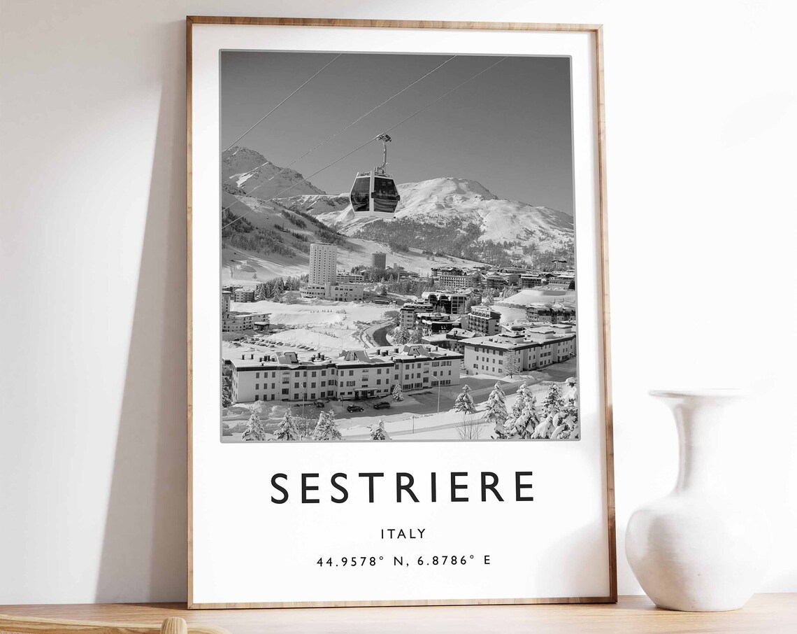 Sestriere Ski Poster, Italy Travel Poster