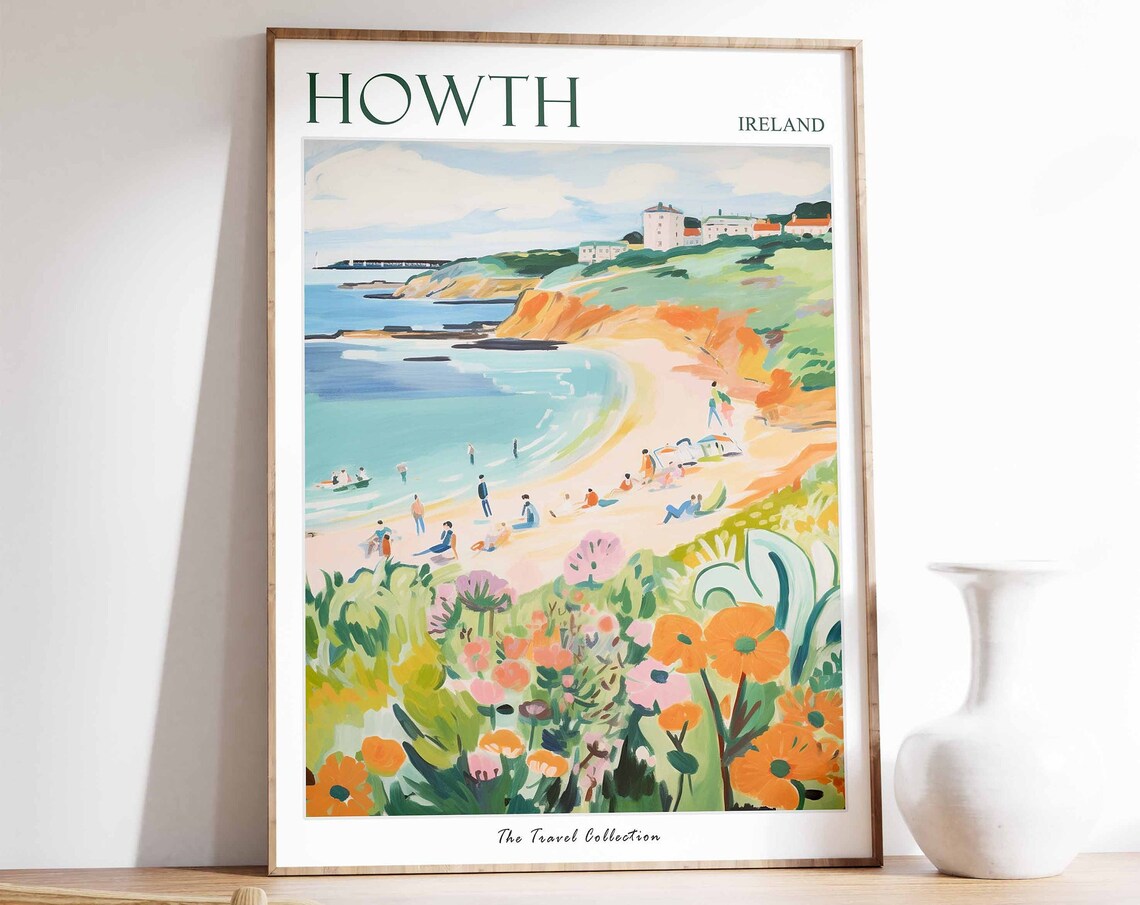 Howth Ireland Wildflower Cove Beach Headland Coast View Poster