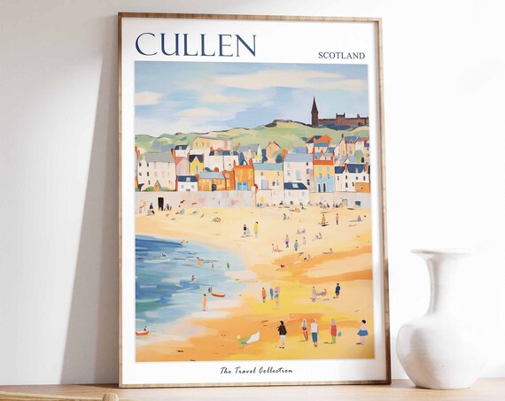 Cullen Poster Cullen Travel Print Scotland Travel Poster Scottish Decor Tropical Decor Sea Print Cullen Gift Cullen Travel Poster