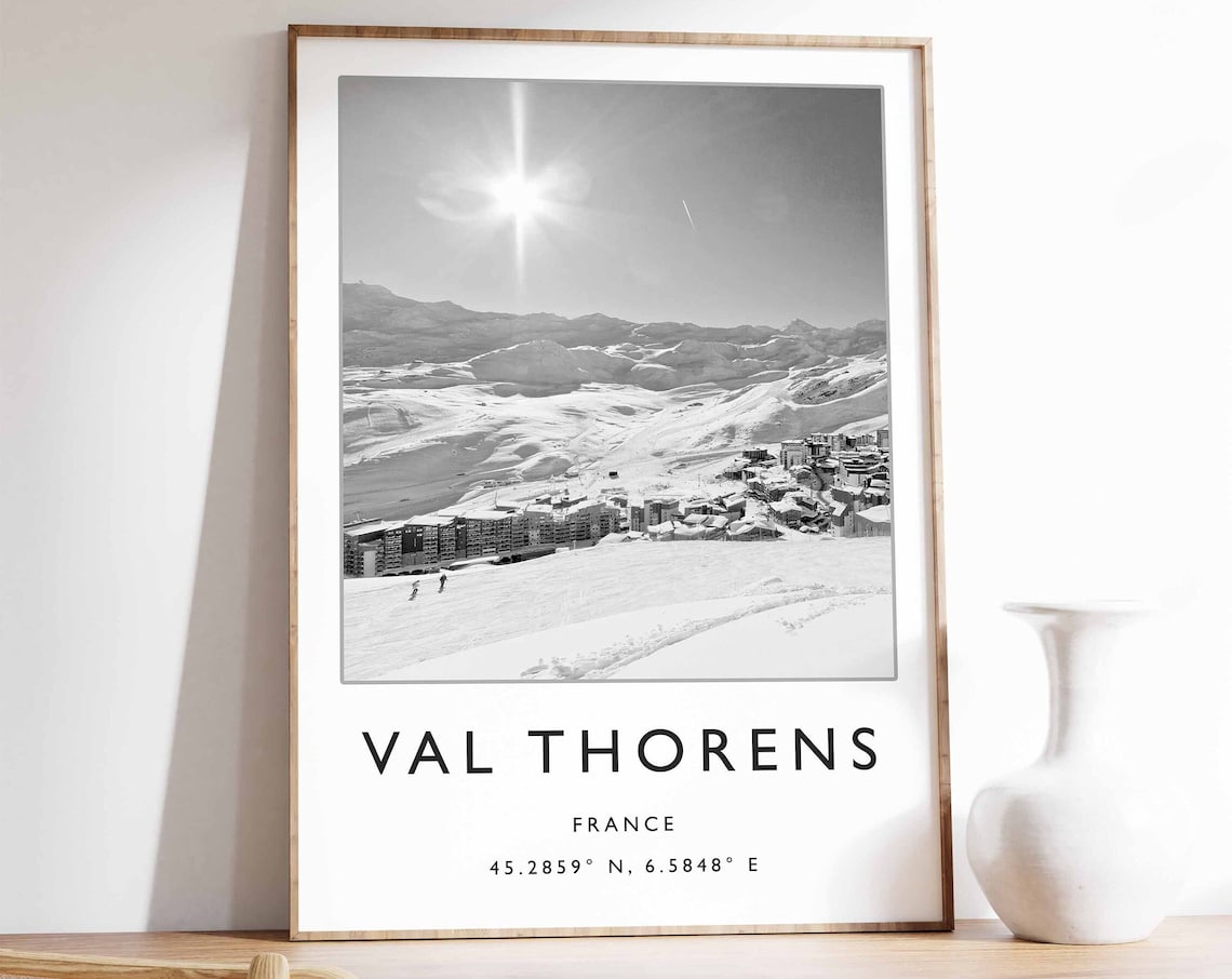 Val Thorens France Alpine Ski Resort Snowy Mountains Photo Poster