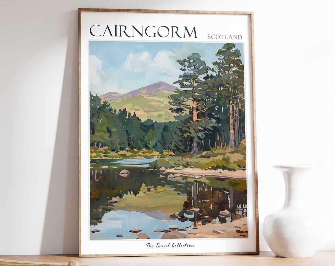 Cairngorm National Park Travel Poster, Scottish Decor