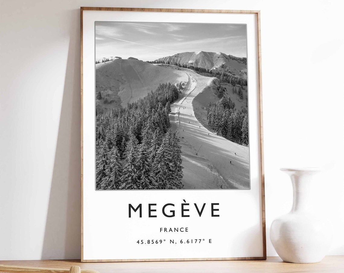 Megeve Ski Poster Megeve Travel Poster Megeve Ski Print French Skiing Art Skiing Wall Art French Skiing Print Skiing Poster