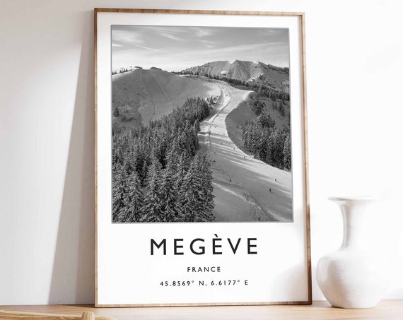Megeve Ski Poster Megeve Travel Poster Megeve Ski Print French Skiing Art Skiing Wall Art French Skiing Print Skiing Poster