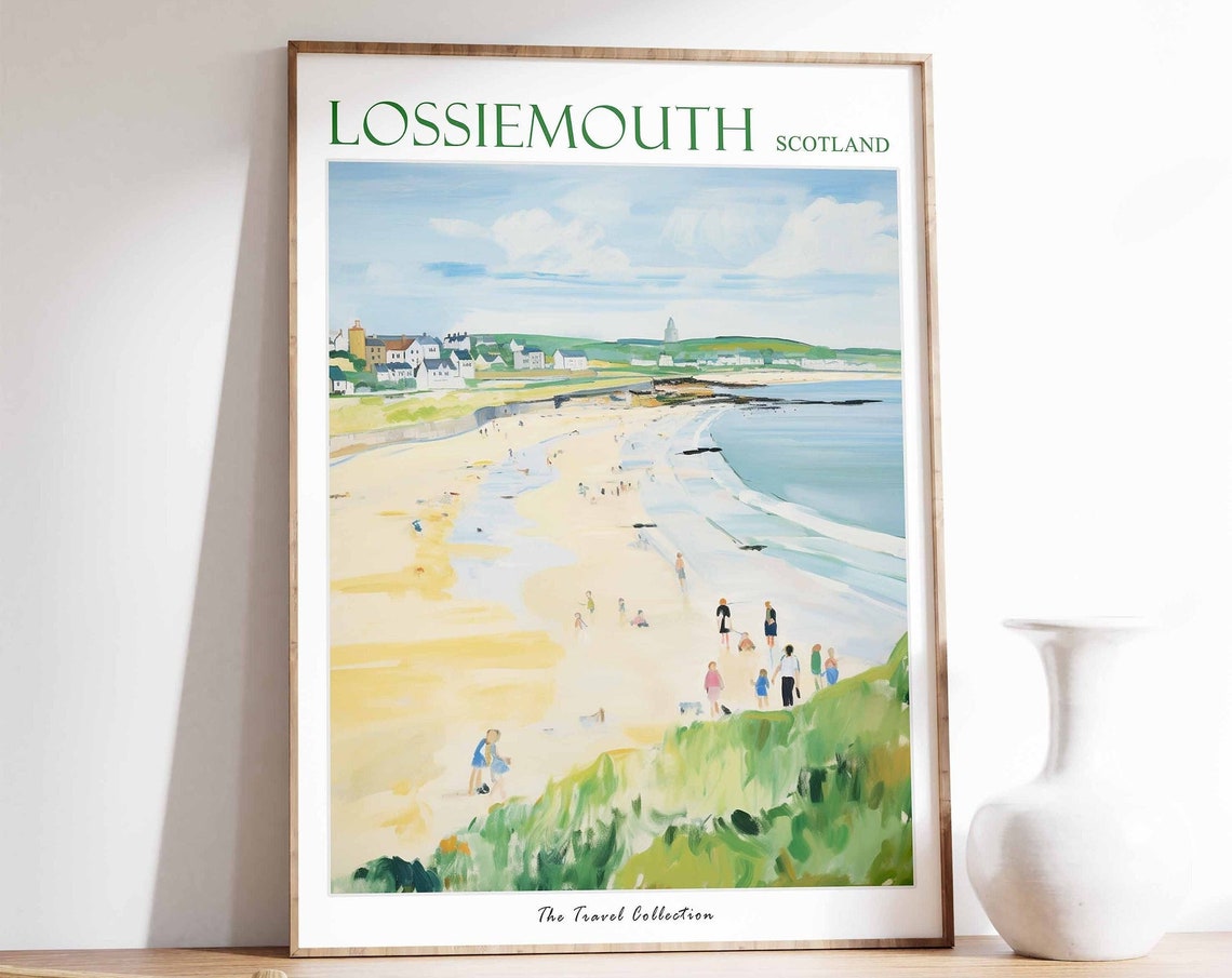 Lossiemouth Poster Lossiemouth Travel Print Scotland Travel Poster Scottish Decor Tropical Decor Sea Print Lossiemouth Travel Poster
