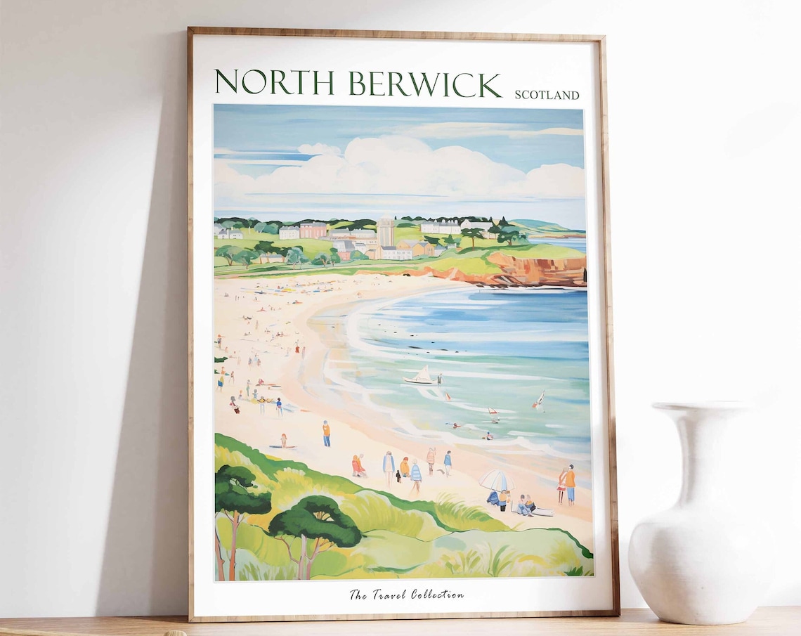 North Berwick Scotland Sandy Beach Seaside Town Bay View Poster