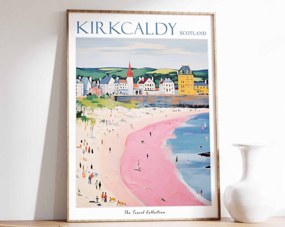 Kirkcaldy Travel Poster, Scotland Travel Print