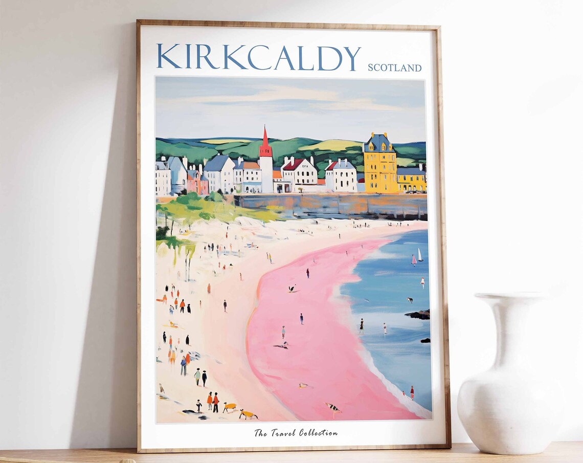 Kirkcaldy Travel Poster, Scotland Travel Print