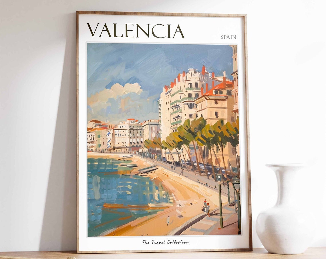 Valencia Poster Valencia Travel Print Tropical Decor City Wall Art French Decor France Travel Print Valencia Gift