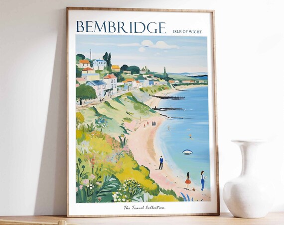 Bembridge Isle of Wight Beach Town Shoreline Seaside Art Poster
